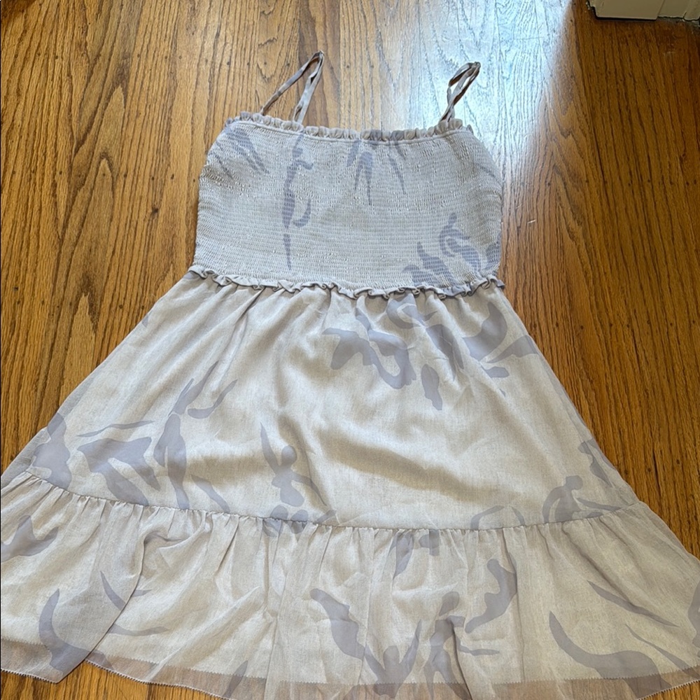 Aritzia Gray & Purple Tiered Ruffled Sundress